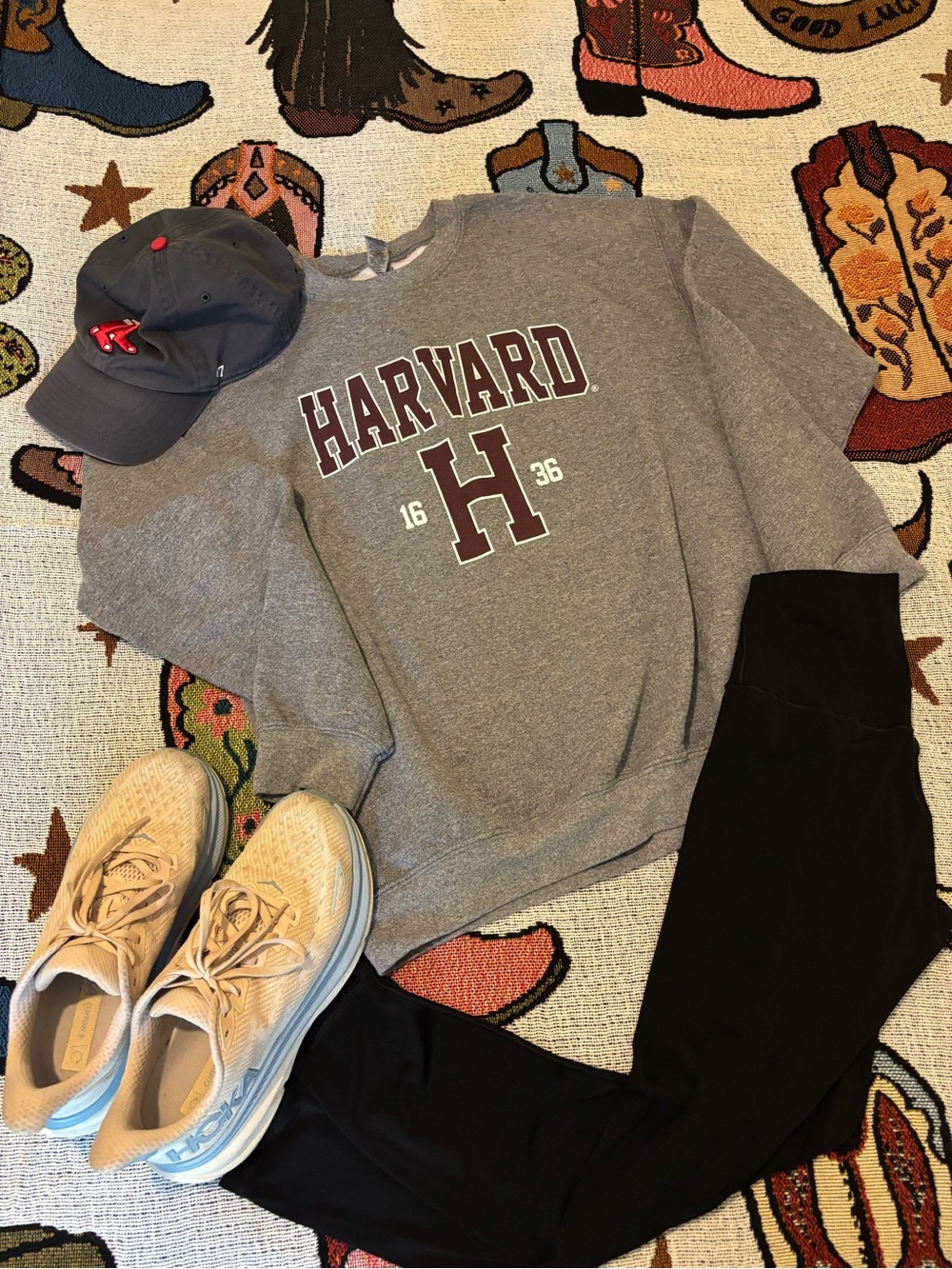Gildan Gray Sweatshirt with Maroon Lettering